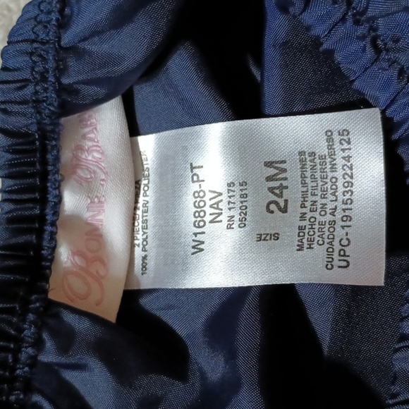 Bonnie Baby 24 Month Navy Blue, White & Burgundy Dress & Diaper Cover Like New! - Picture 10 of 10